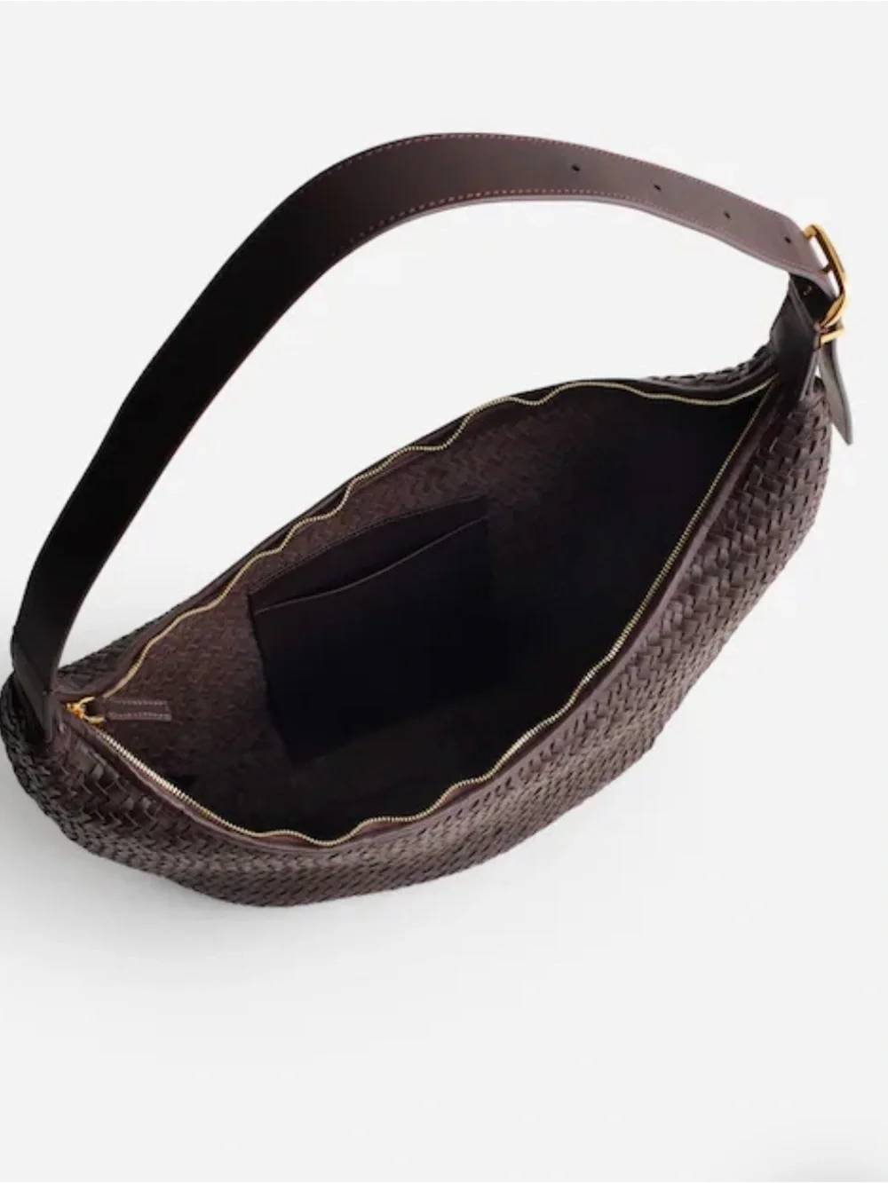 Madewell Leather woven Essentials Bag in Dark Brown